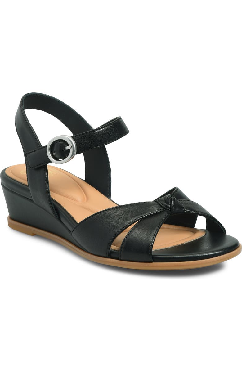 Söfft Summer Slingback Platform Wedge Sandal, Main, color, Black