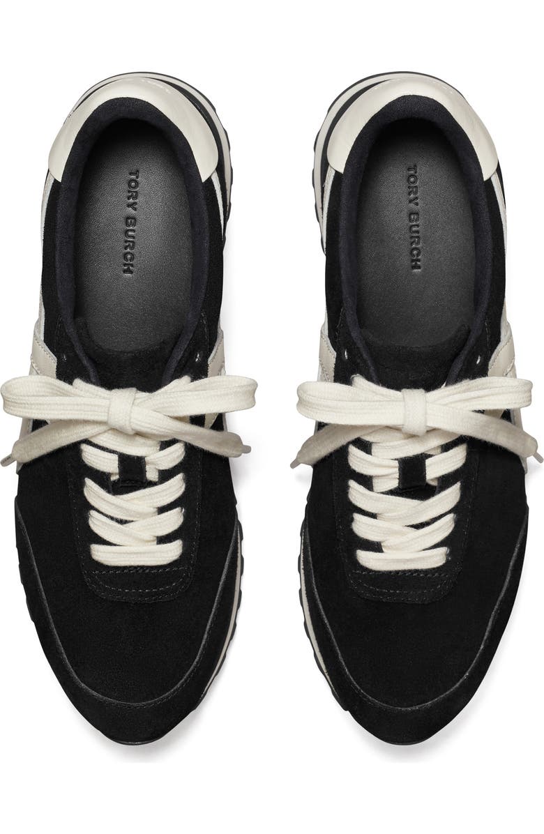 Tory Burch Hank Sneaker, Alternate, color, Black/New Ivory/Titanium White