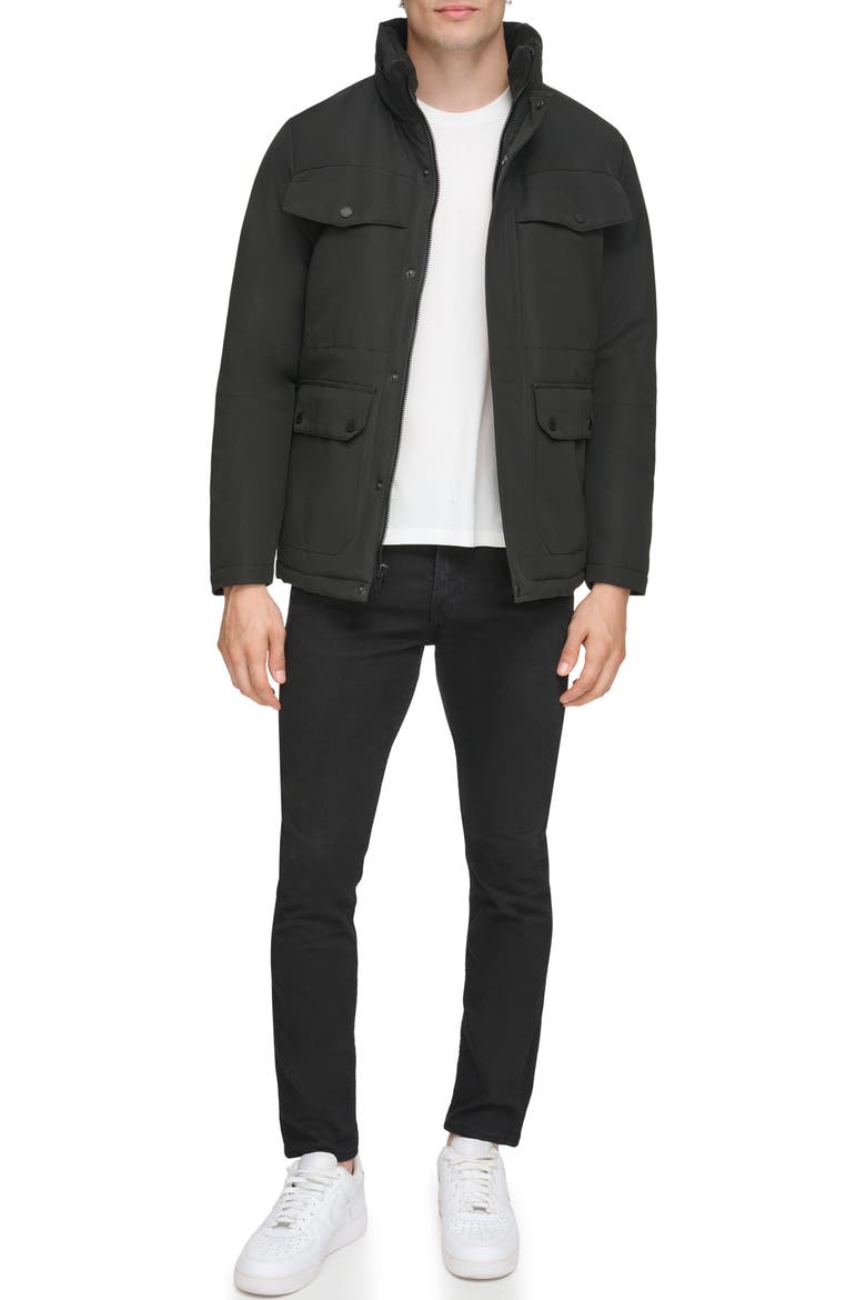 Water Resistant Puffer Jacket, Alternate, color, BLACK