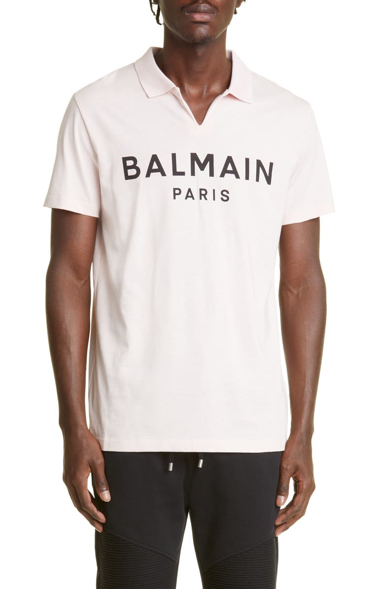 Balmain Men's Cotton Logo Polo, Main, color, 