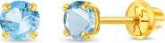 In Season Jewelry 14k Pronged Simulated Birthstone Earrings