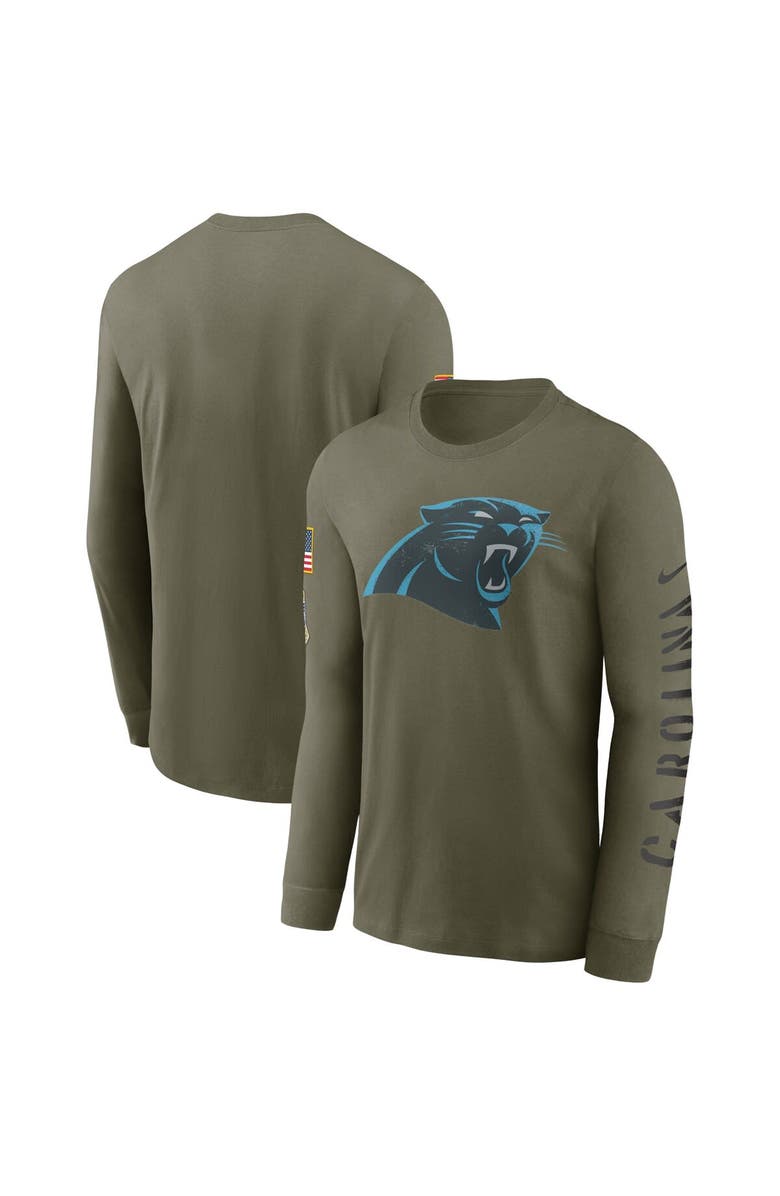 Nike Men's Nike Olive Carolina Panthers Salute To Service Long Sleeve T-Shirt, Main, color, 