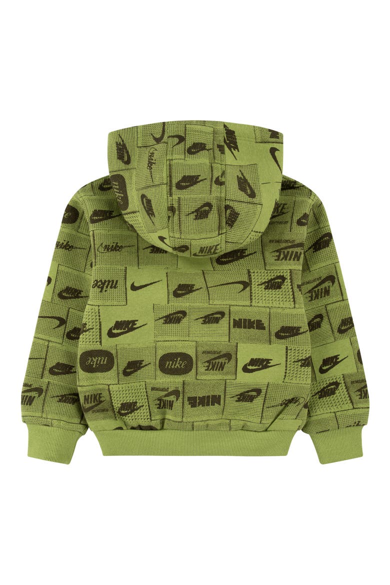 Kids' Logo Print Fleece Hoodie, Alternate, color, PEAR