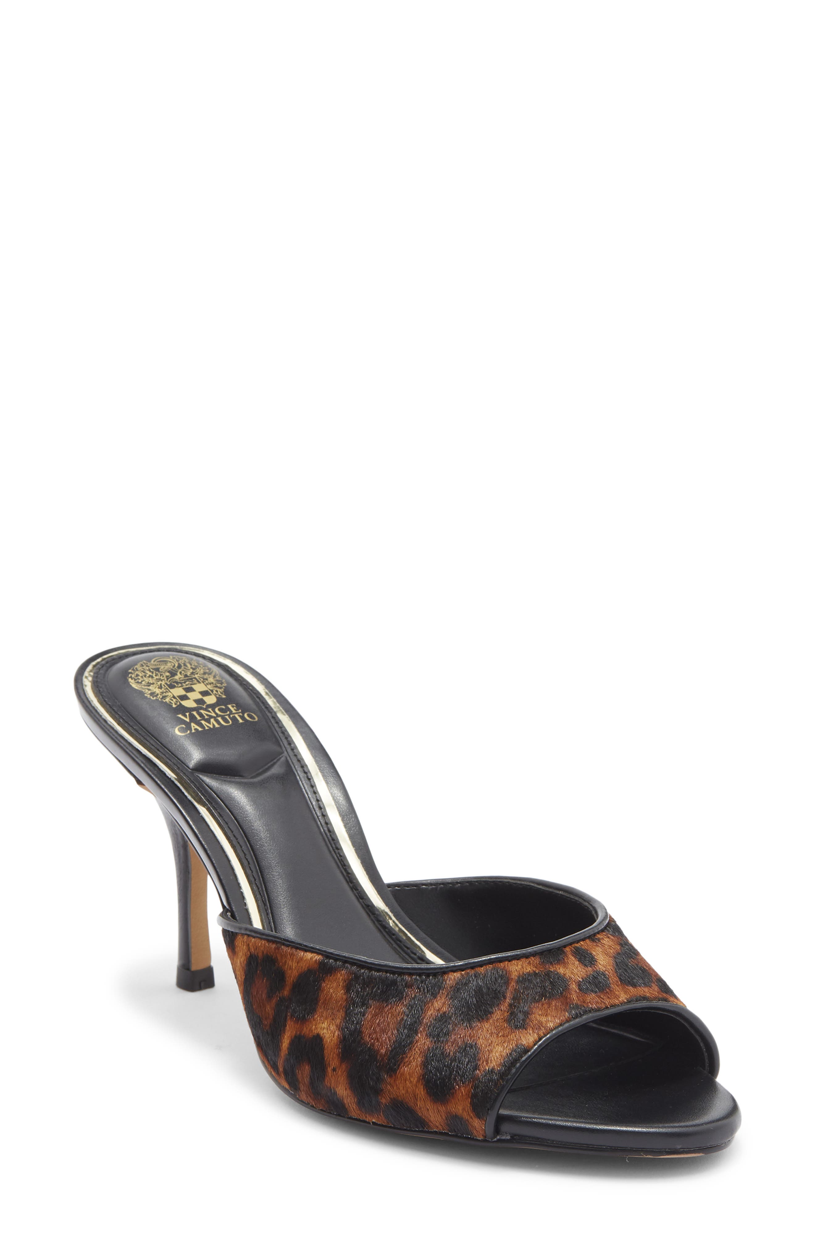 Vince Camuto Prynn Genuine Calf Hair Sandal, Main, color, Camel/ Black Calf Hair