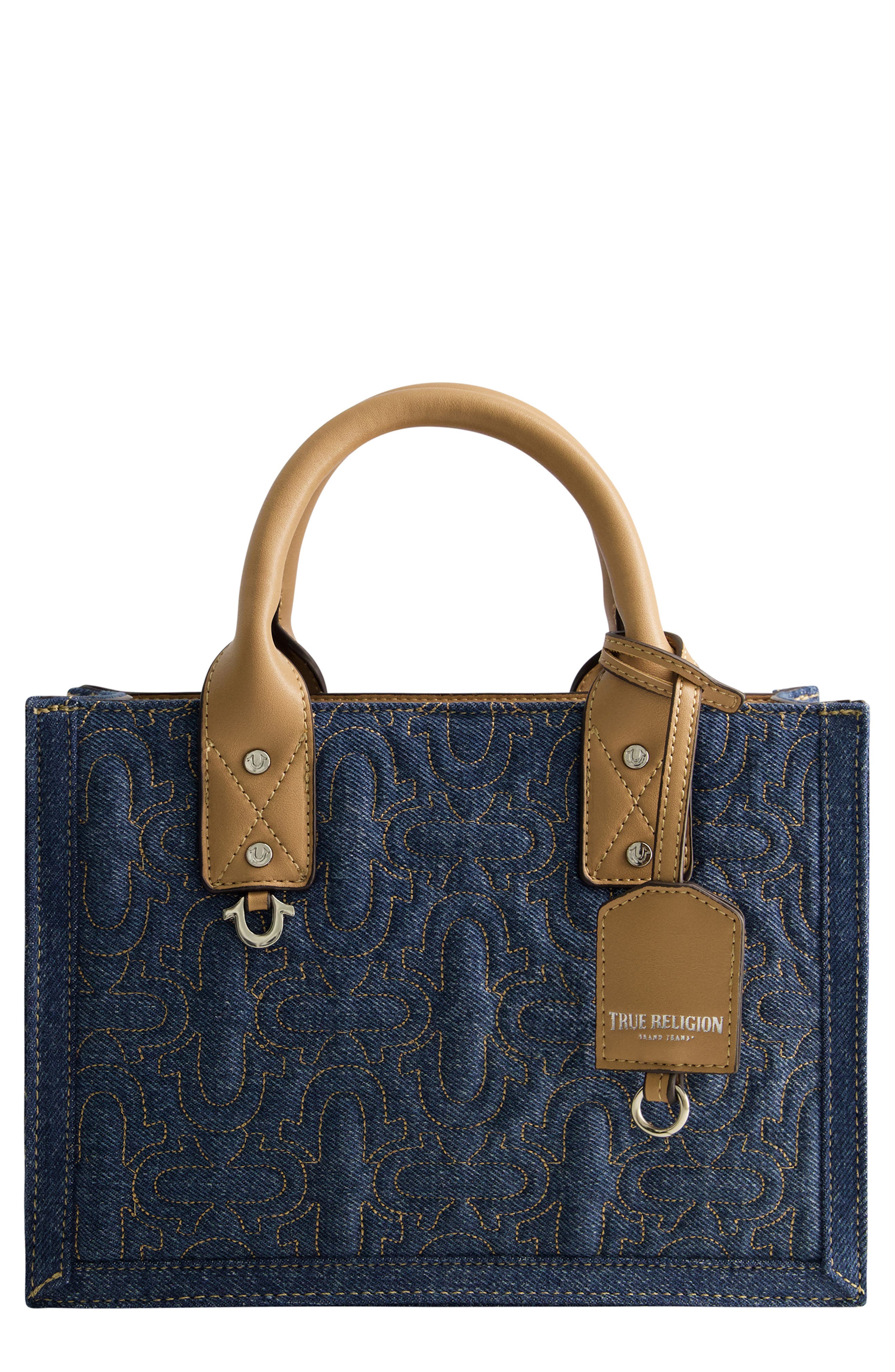 True Religion Quilted Horseshoe Tote Bag, Main, color, 