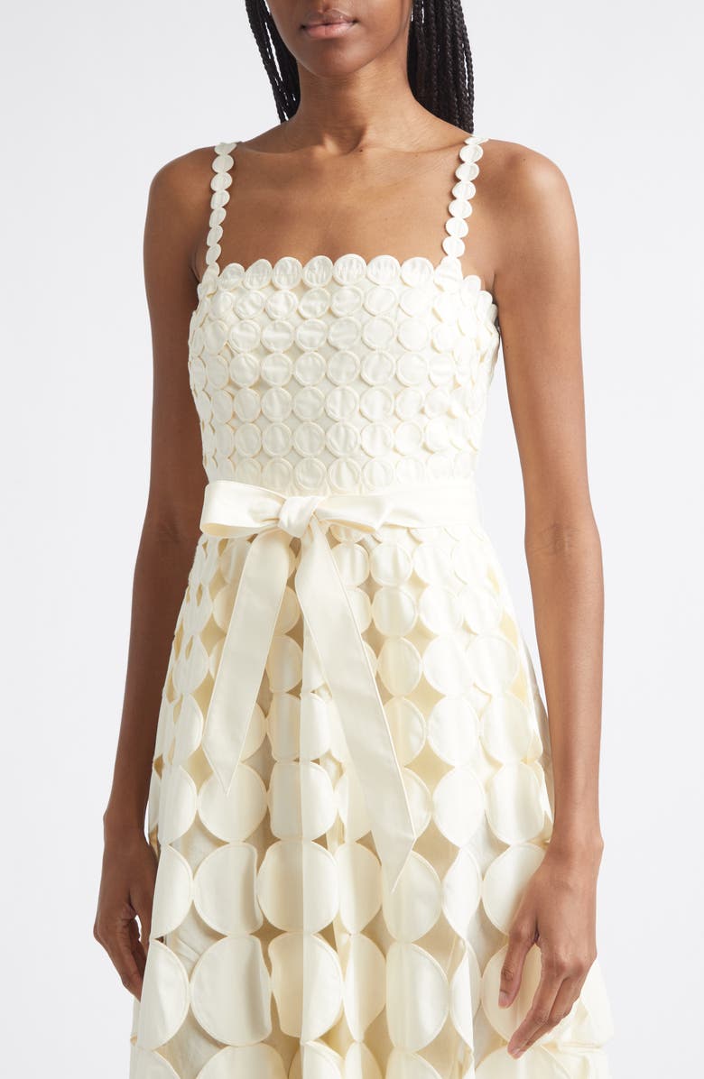Reiss Gigi Cutout High Low Midi Dress, Alternate, color, Cream