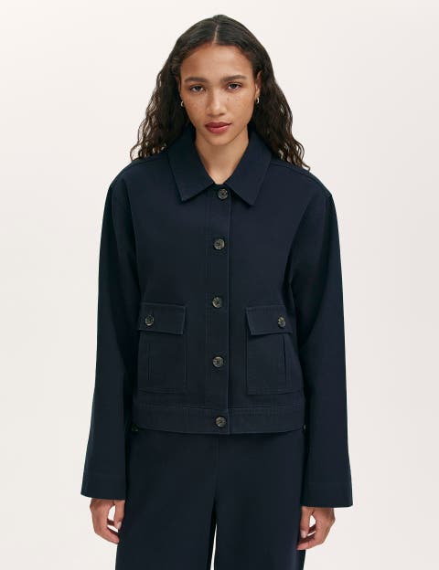 Kelsie Cotton Canvas Button Front Jacket