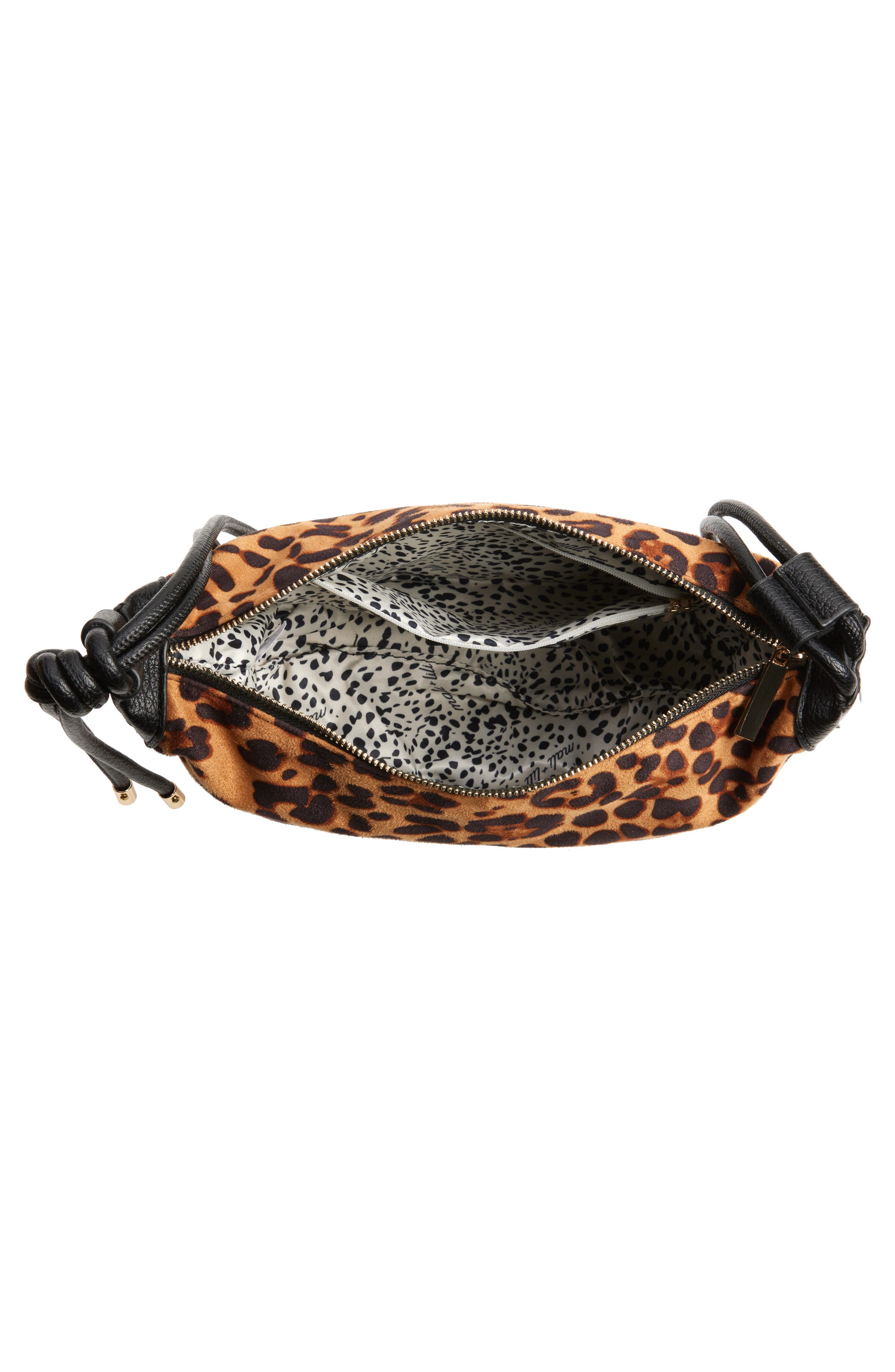 Mali + Lili Aria Leopard Recycled Vegan Leather Crossbody Bag, Alternate, color, 