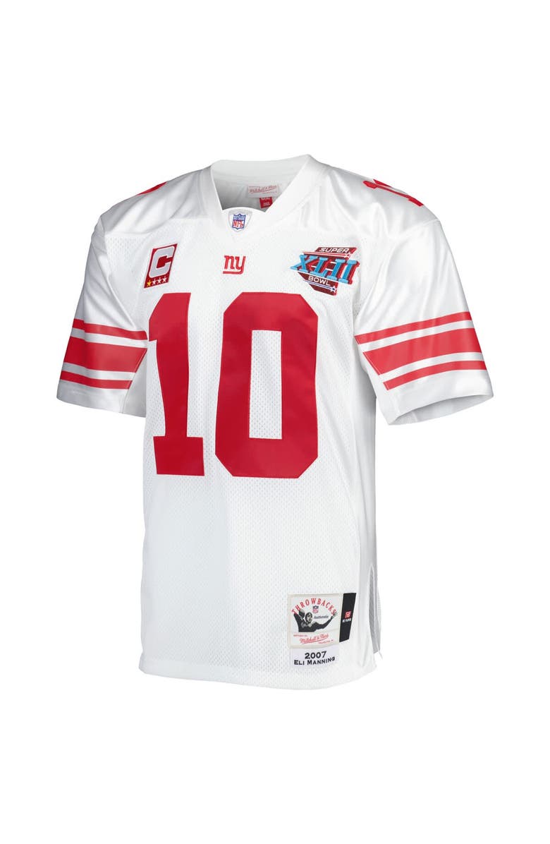Mitchell & Ness Men's Mitchell & Ness Eli Manning White New York Giants 2007 Authentic Throwback Retired Player Jersey, Alternate, color, 