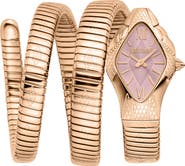 Just Cavalli Coiled Snake Bracelet Watch, 22mm x 36.5mm