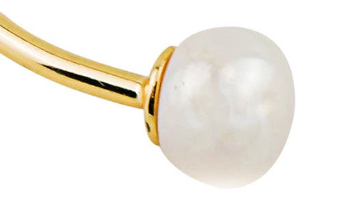 Panacea Crystal & Freshwater Pearl Wire Cuff Bracelet In White