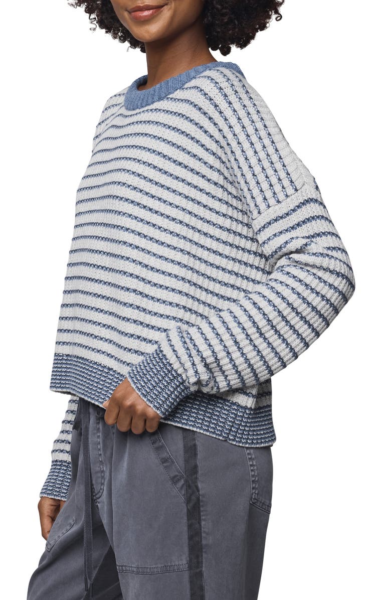 Splendid Lucy Stripe Oversize Sweater, Alternate, color, Pale Oak Heather/ Ice