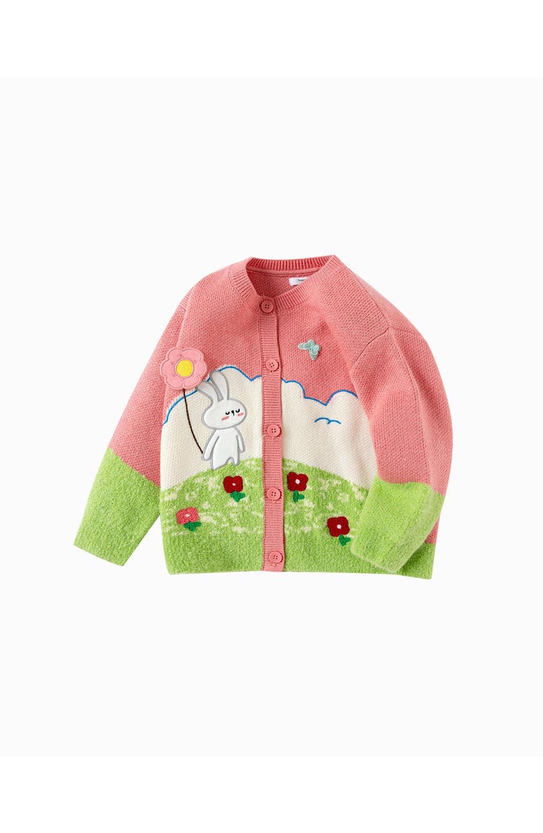 Balabala Bunny Meadow Knit Cardigan, Main, color, Pink