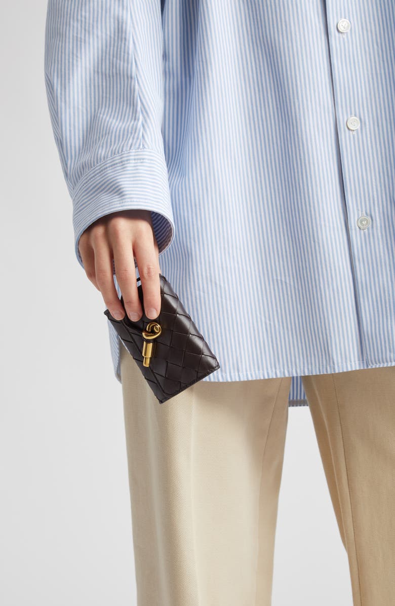 Bottega Veneta Andiamo Intrecciato Leather Envelope Card Case, Alternate, color, 
