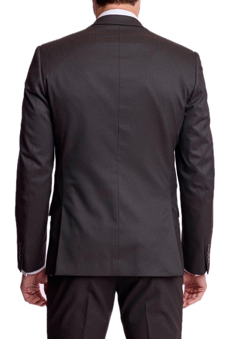 Ashton Slim Fit Peak Lapel Suit Jacket, Alternate, color, DARK CHOCOLATE