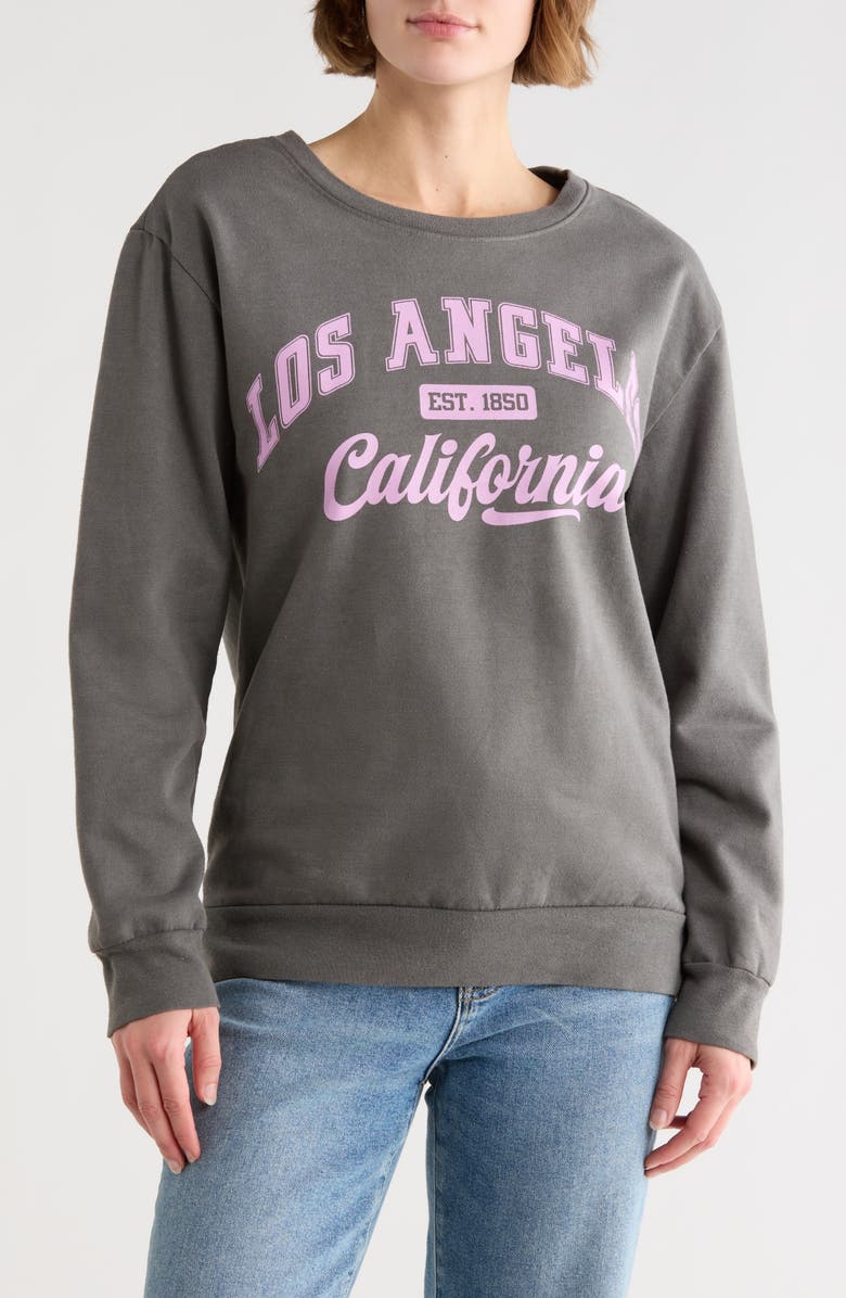 Philcos Los Angeles California Graphic Sweatshirt, Main, color, Black/ Grey