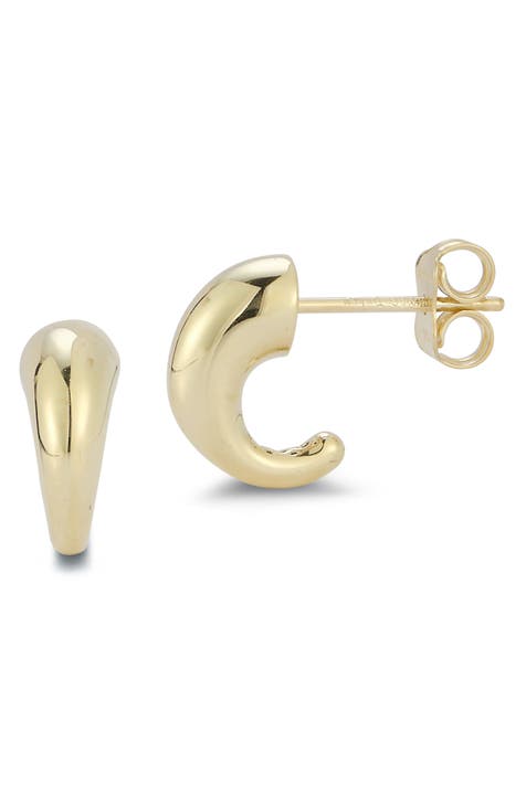 C Huggie Hoop Earrings