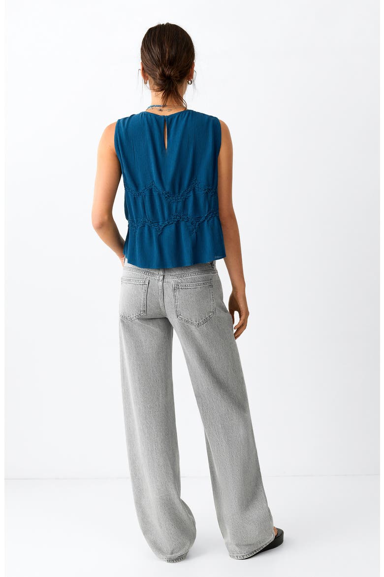 Studded Seam Wide Leg Jeans, Alternate, color, DENIM GREY
