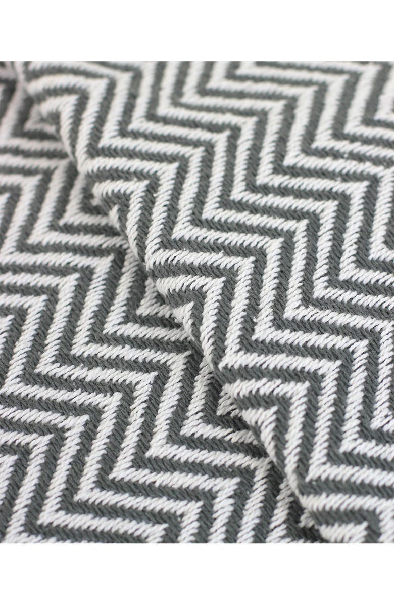 MELANGE HOME Cotton Herringbone Blanket, Alternate, color, Grey
