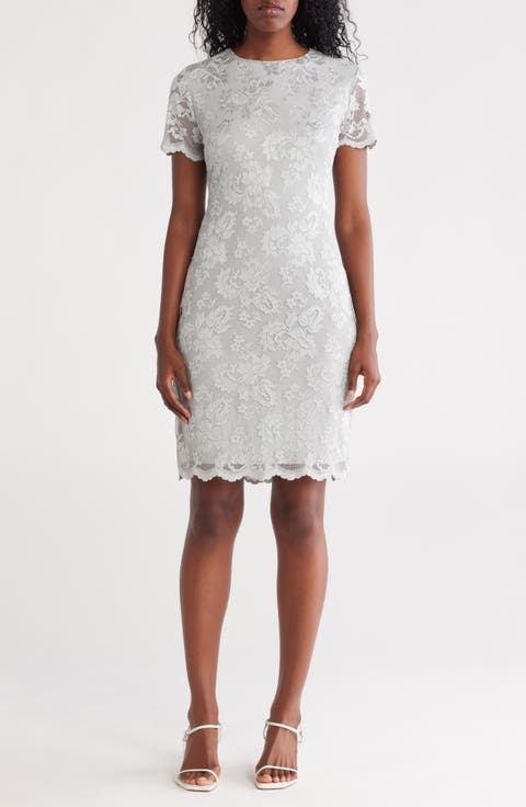 Short Sleeve Stretch Lace Dress
