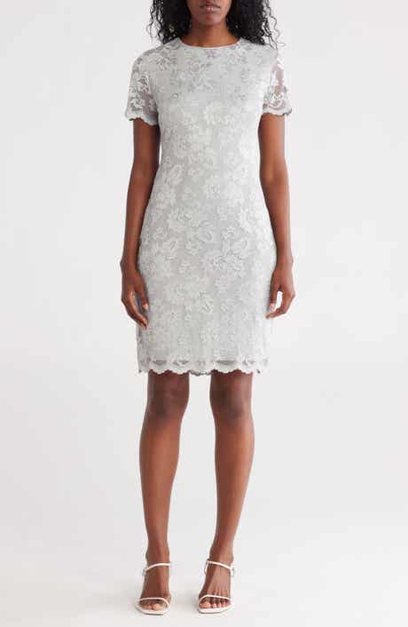 Marina Short Sleeve Stretch Lace Dress