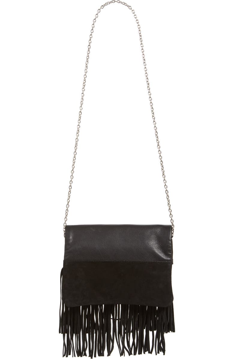 Ten79LA Fringe Leather Foldover Crossbody Bag, Alternate, color,