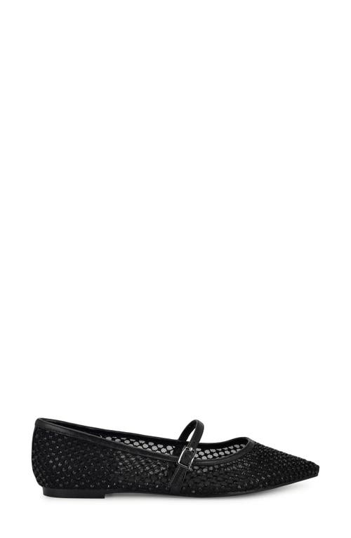 Nine West Bren Rhinestone Mary Jane Mesh Flat In Black 001