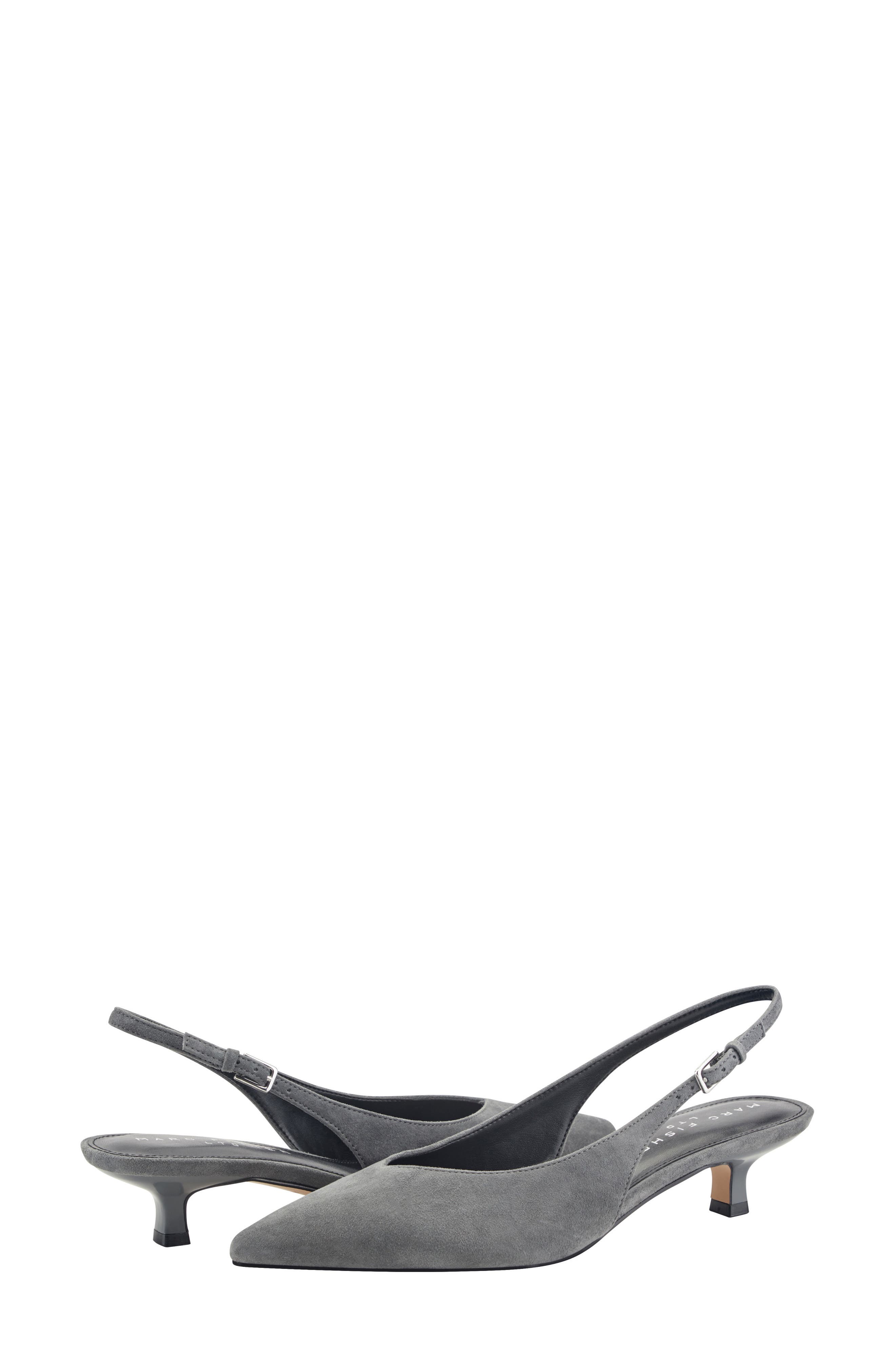 Luciey Slingback Pointed Toe Kitten Heel Pump, Alternate, color, DARK GRAY