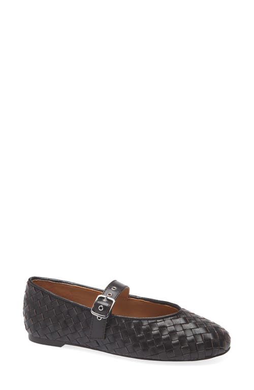 Shop Madewell The Remy Woven Mary Jane Flat In Dark Carob