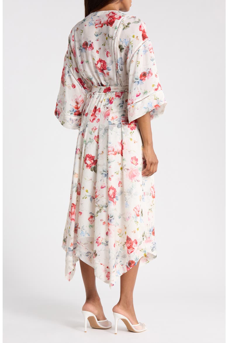 Miki Floral Print Belted Sundress, Alternate, color, IVRY MLTI WATERCOLOR DTY FLRL