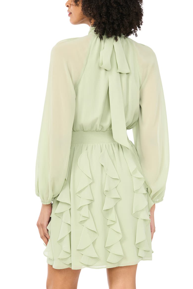 Corkscrew Ruffle Long Sleeve MInidress, Alternate, color, RESEDA