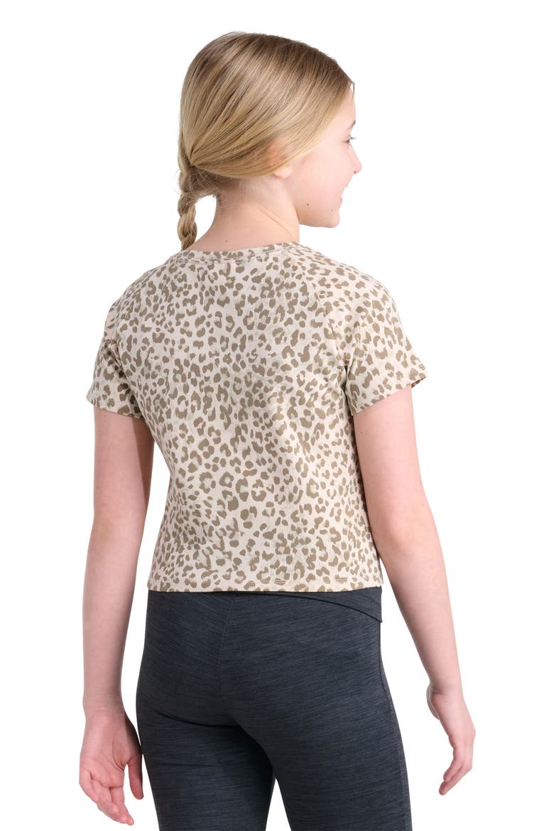 Kids' Leopard Print Raglan T-Shirt, Alternate, color, MEDIUM BEIGE