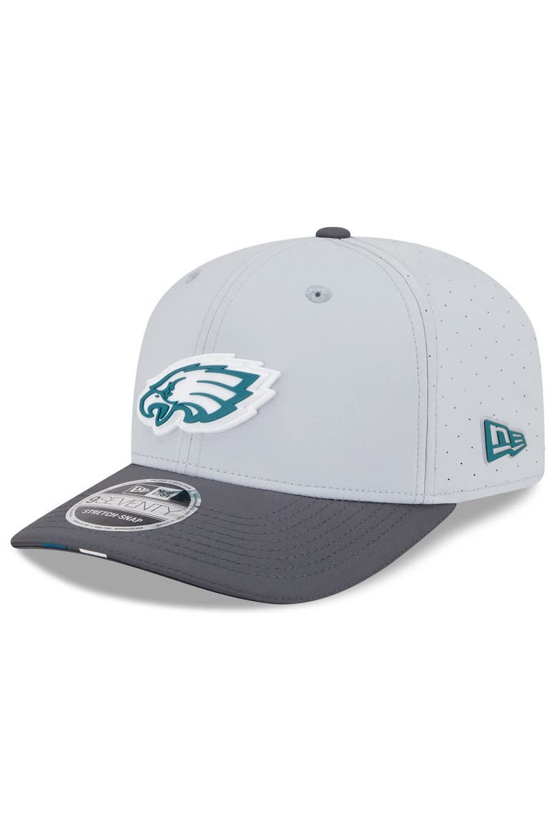 Men's New Era  Gray/Graphite Philadelphia Eagles 2025 NFL Training Camp 9SEVENTY Adjustable Hat, Main, color, Gray