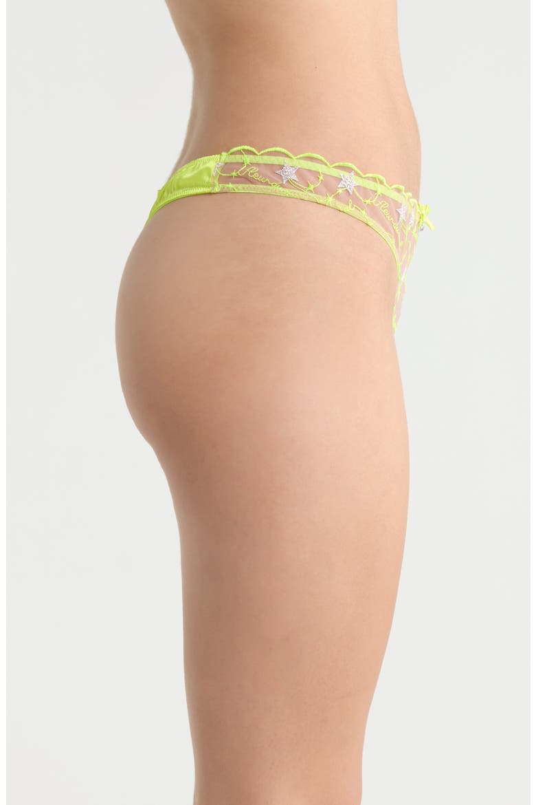 Etoile Embroidered Thong, Alternate, color, NEON YELLOW