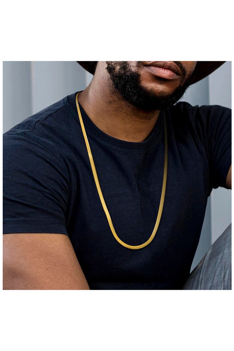 Herringbone Chain Necklace, Alternate, color, GOLD