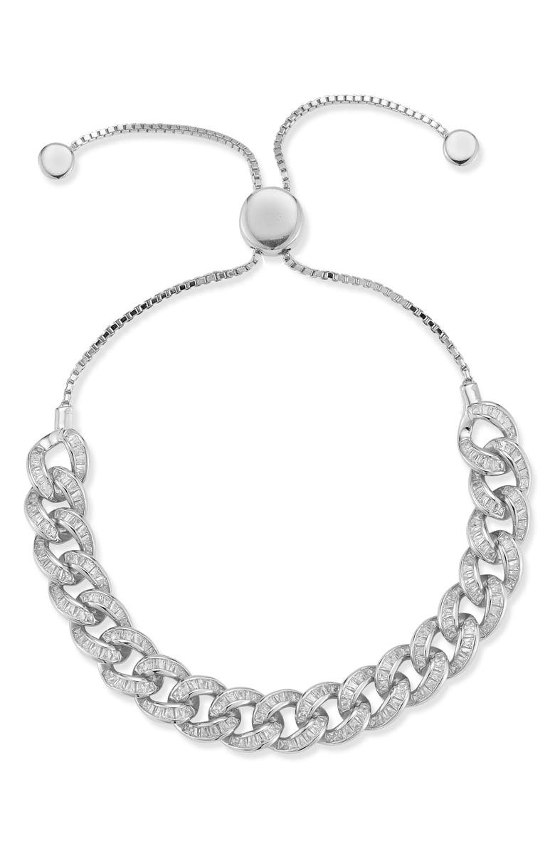 CHLOE AND MADISON CZ Cuban Chain Slider Bracelet, Main, color, 