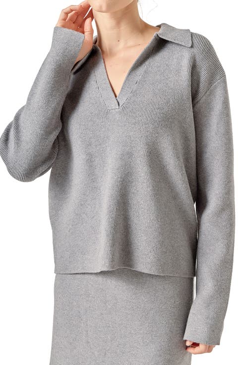 Oversize Johnny Collar Sweater