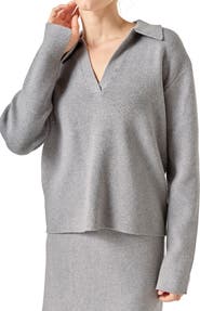 English Factory Oversize Johnny Collar Sweater