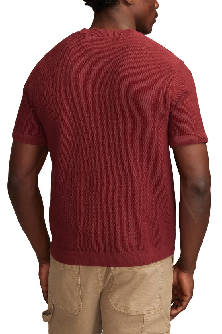 Rib Short Sleeve Sweater, Alternate, color, SYRAH