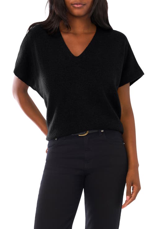 V-Neck Short Sleeve Boxy Sweater