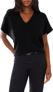Vince Camuto V-Neck Short Sleeve Boxy Sweater