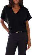 Vince Camuto V-Neck Short Sleeve Boxy Sweater