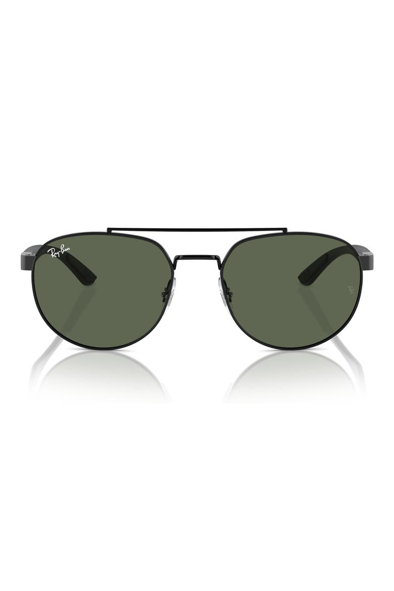 56mm Polarized Irregular Sunglasses, Main, color, BLACK