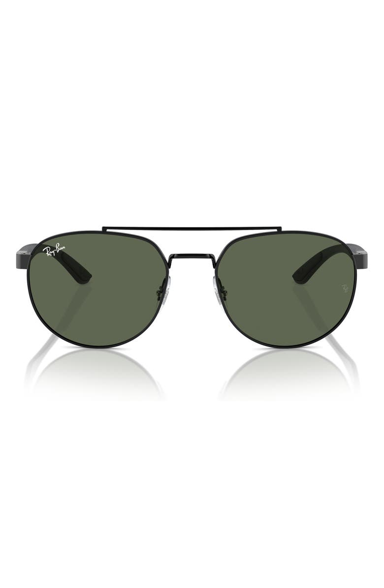 Ray-Ban 56mm Polarized Irregular Sunglasses, Main, color, Black