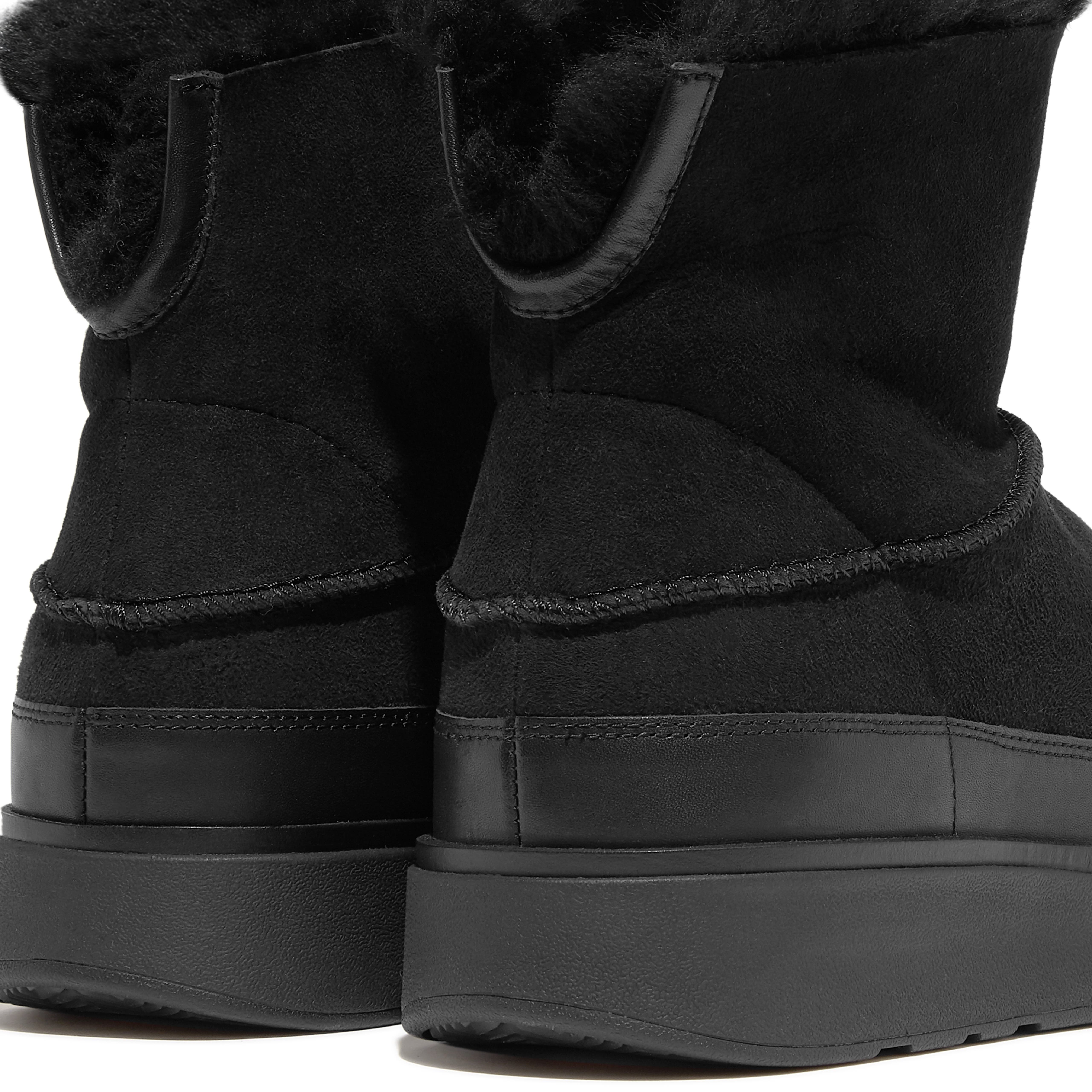 FitFlop Gen-FF mini double-faced shearling boots, Alternate, color, All Black