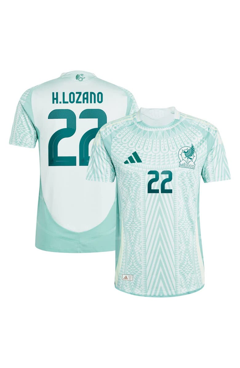 adidas Men's adidas Hirving Lozano Green Mexico National Team 2024 Away Authentic Player Jersey, Main, color, 