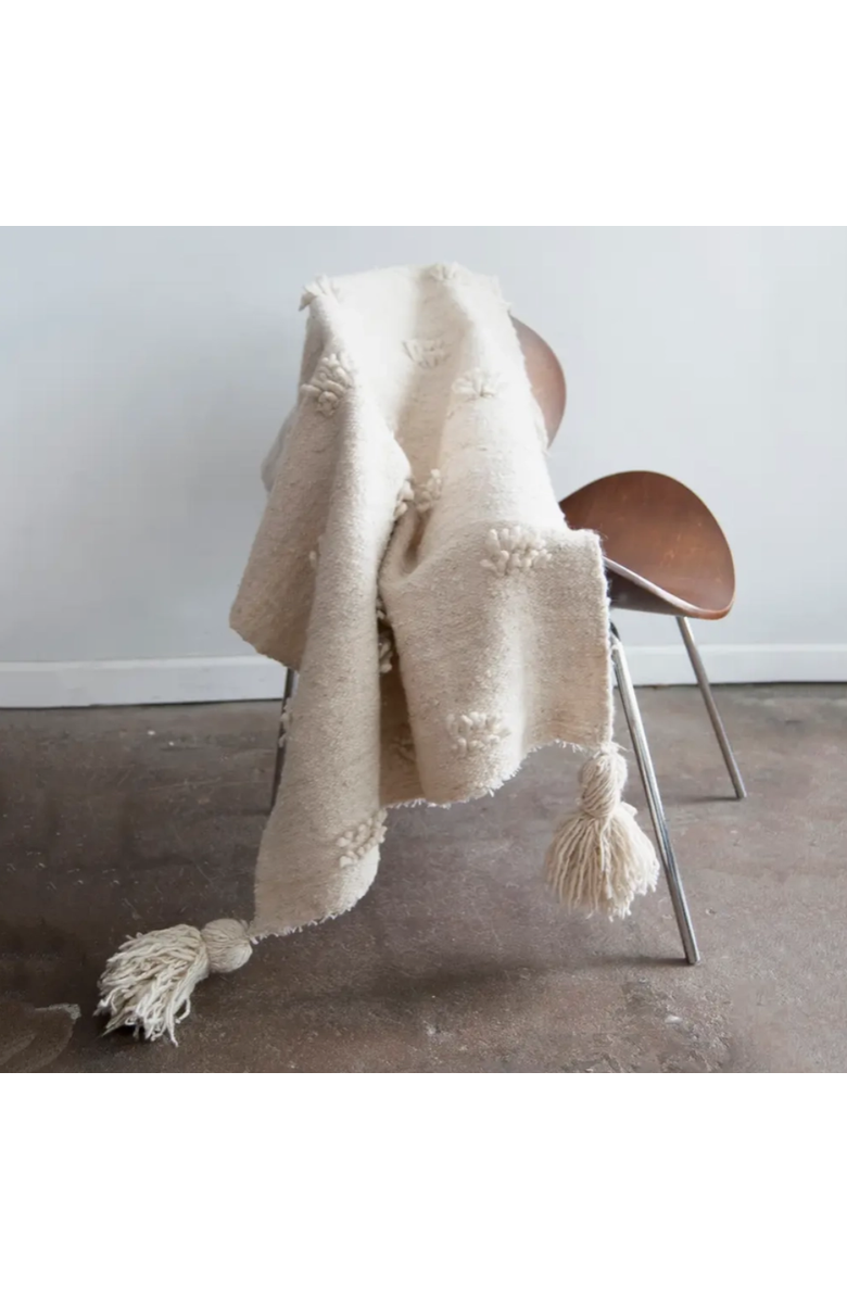 Jitana Momo Fringe Throw, Alternate, color, White