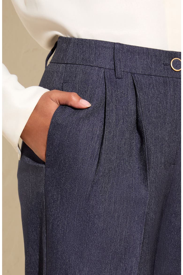 Pleated Wide Leg Pants, Alternate, color, BLUE
