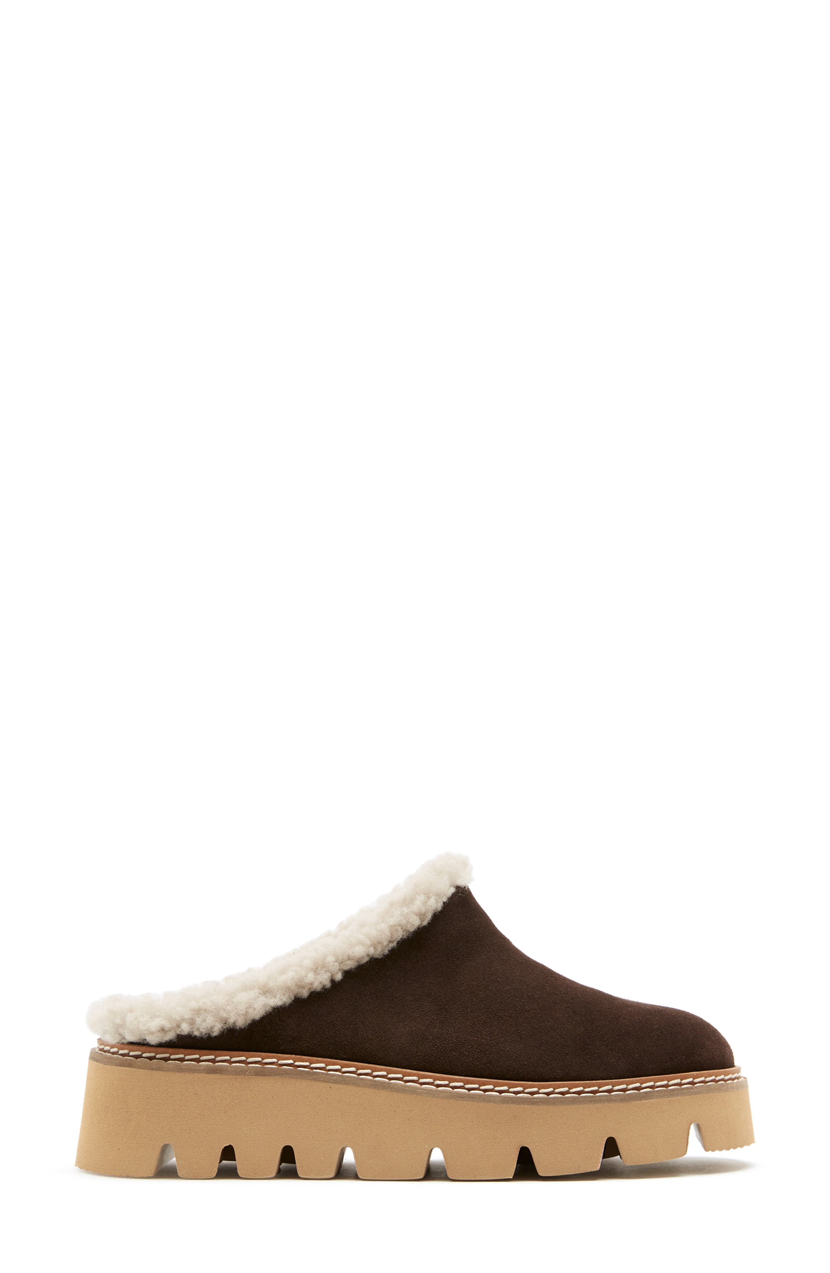 Era Genuine Shearling Mule, Alternate, color, BRUNETTE SUEDE