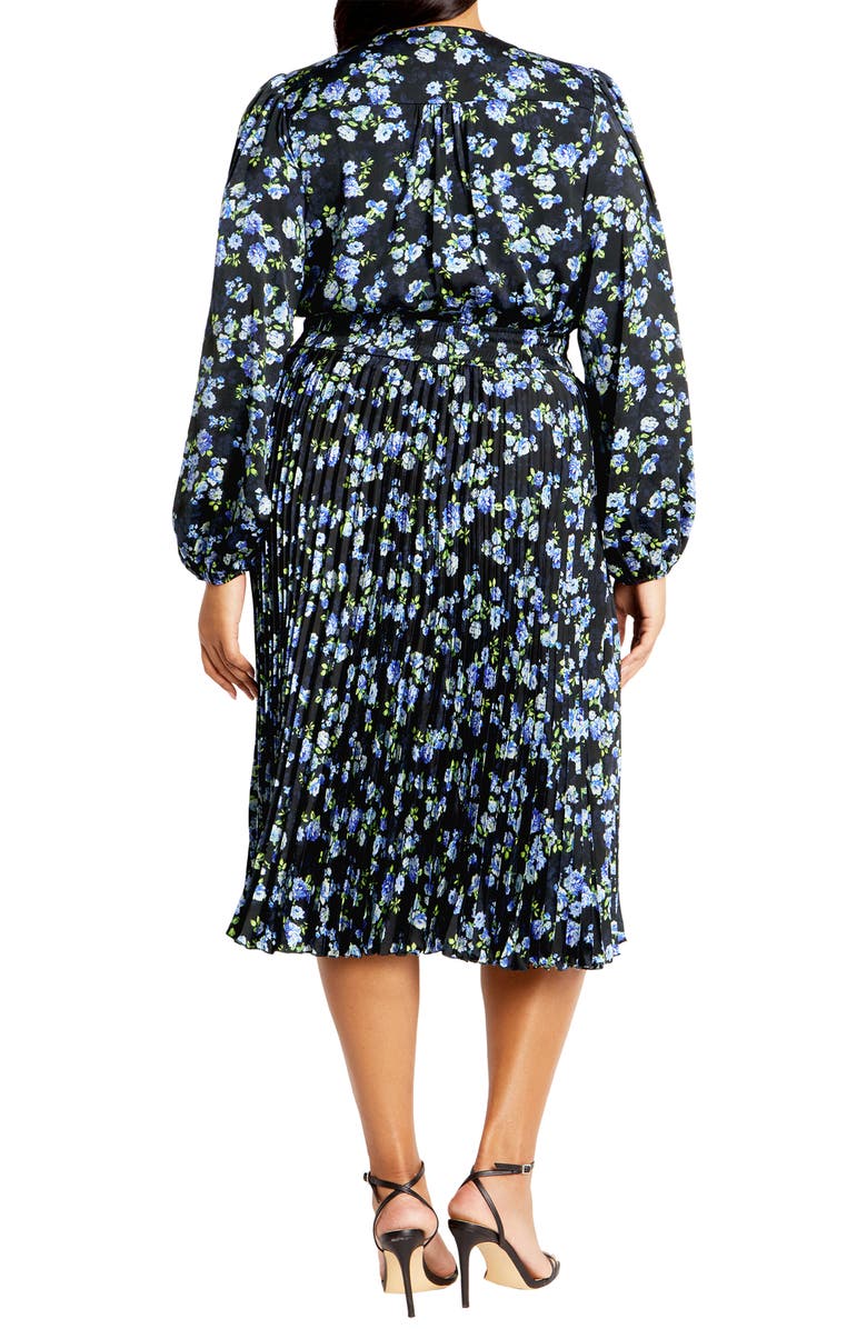 City Chic Finley Pleated Long Sleeve Dress, Alternate, color,